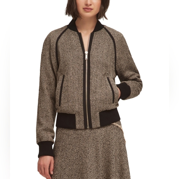 Dkny Jackets & Blazers - Dkny Tweed herringbone bomber jacket size Small